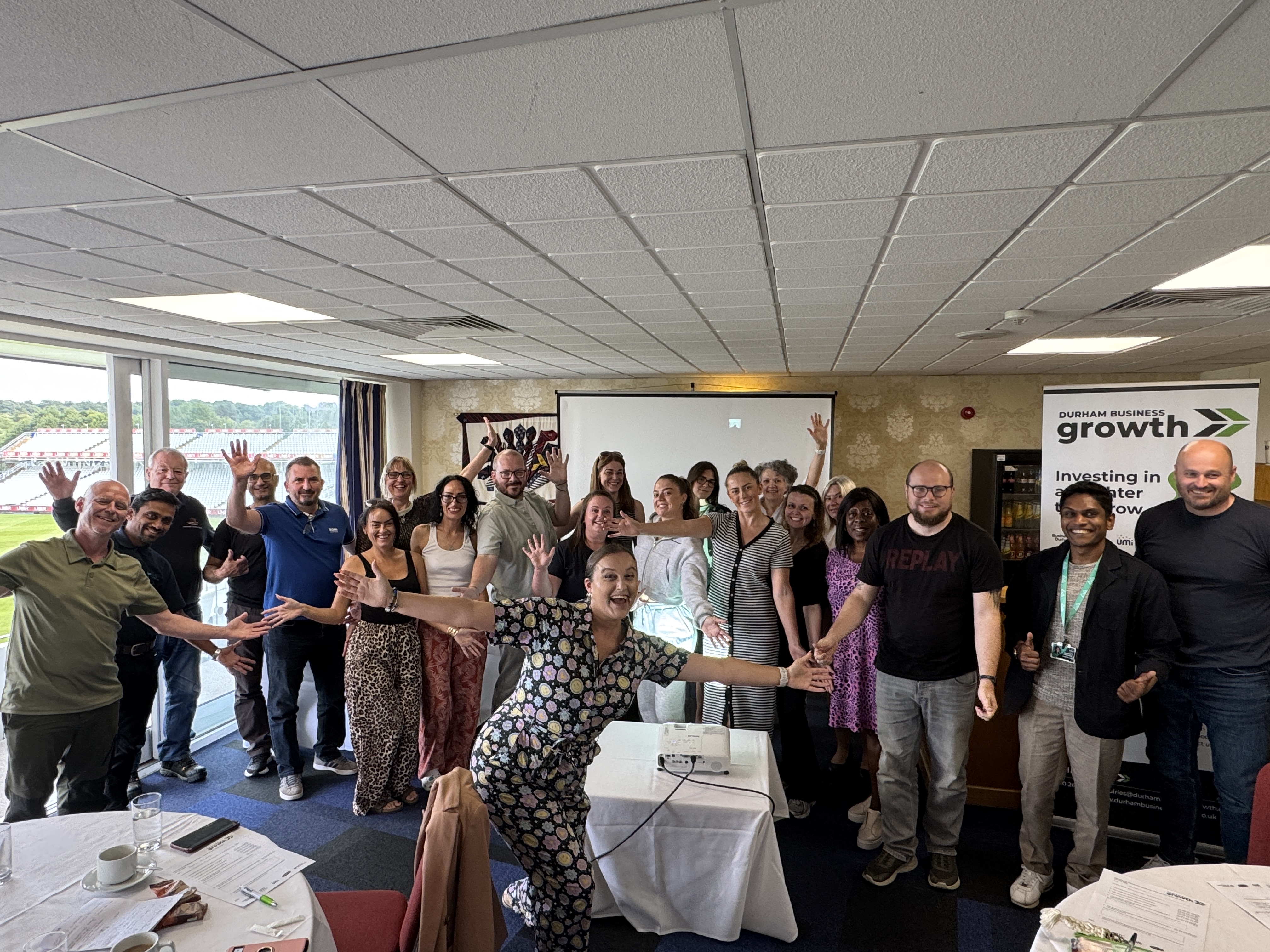 Issy with her attendees of a training course. 